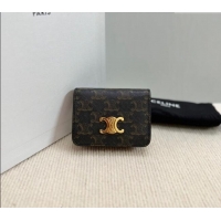 Spot Bulk Celine Triomphe Canvas Compact Wallet 10K622 Brown 2024
