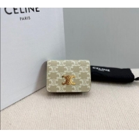 Market Sells Celine Triomphe Canvas Compact Wallet 10K622 Beige 2024