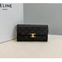 Inexpensive Celine Triomphe Canvas Large Wallet 10E312 2024