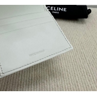 Trendy Design Celine Small Wallet in Shiny Calfskin 10D783 White/Silver 2024