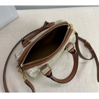 Modern Classic Celine Small Boston Bag in Triomphe Canvas and Calfskin 113772 Beige/Brown 2024