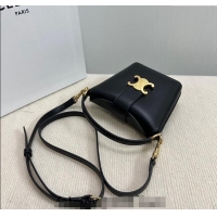 Best Price Celine Triomphe Calfskin Mini Bucket bag 10K943 Black 2024
