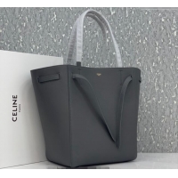 Best Price Celine Cabas Phantom Small Tote Bag in Supple Grained Calfskin 180544 Dark Grey 2024
