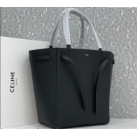 Best Price Celine Cabas Phantom Small Tote Bag in Supple Grained Calfskin 180544 Black 2024