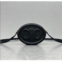 Market Sells Celine TRIOMPHE Oval Bag in Smooth Calfskin 198604 Black 2024 Top