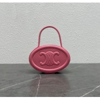 Best Price Celine TRIOMPHE Oval Top Handle Bag in Smooth Calfskin 198613 Pink 2024 Top