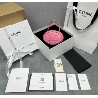 Best Price Celine TRIOMPHE Oval Top Handle Bag in Smooth Calfskin 198613 Pink 2024 Top