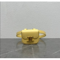 Cheapest Celine Belt Bag Triomphe Belt in Shiny Calfskin 101555 Yellow 2024 Top