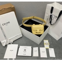 Cheapest Celine Belt Bag Triomphe Belt in Shiny Calfskin 101555 Yellow 2024 Top