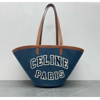 Most Popular Celine Large Couffin Shopping Bag in Blue Denim 196262 2024 (Top)