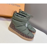 Good Quality Louis Vuitton LV Cloud Ankle Boots Sneaker in Nylon and Monogram Canvas Green 1AIVJ7 1021085