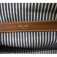 Grade Quality Celine Small Cabas Thais Tote Bag in Striped Textile 199162 Navy Blue 2024