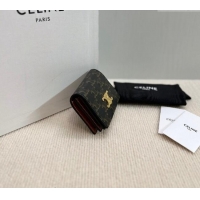 Best Design Celine Business Card Holder Wallet Triomphe Canvas and Lambskin 10M122 2024