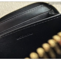 New Cheap Celine Compact Zip Wallet Cuir Triomphe in Smooth Calfskin 10K533 Black 2024