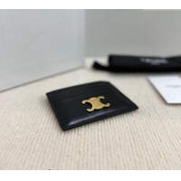 Buy Classic Celine Card Holder Wallet Triomphe in Shiny Calfskin 10L833 Black 2024