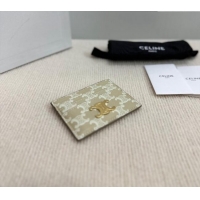 Buy Cheapest Celine Card Holder Wallet in Triomphe Canvas 10L832 Beige 2024