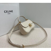 Best Price Celine Teen Lola Shoulder bag in Shiny Calfskin 119533 White 2024