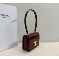 Spot Bulk Celine Teen Garance Shoulder Bag in Patent Calfskin 118053 Burgundy 2024