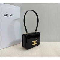 Famous Brand Celine Teen Garance Shoulder Bag in Patent Calfskin Leather 118053 Black 2024