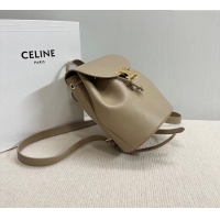 Luxury Discount Celine Backpack Bonnie Bag in Smooth Calfskin 118703 Beige 2025