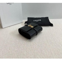 Top Design Celine Small Trifold Wallet 16 in Satinated Calfskin 10F523 Black 2025