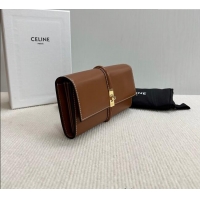 Best Price Celine Large Wallet 16 in Satinated Calfskin 10M033 Brown 2025