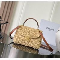 Grade Quality Celine Teen Nino Bag in Straw-Like 118113 Beige 2025