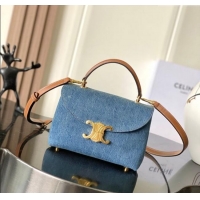 Buy New Cheap Celine Teen Nino Bag in Denim 118113 Blue 2025