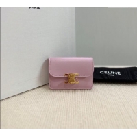 Spot Bulk Celine Triomphe Card Case Wallet 10L583 Pink 2025