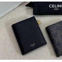 Best Product Celine Compact Wallet Triomphe Charm in Calfskin 10M103 Black 2025