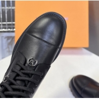 Good Looking Louis Vuitton Citizen Flat Ranger Ankle Boots with Chain and Tag in Leather Black 1AIUQN 1021093