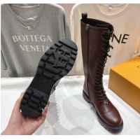 Best Product Louis Vuitton Citizen Flat Ranger High Boots with Tag and Chain Brown 1AIUQN 1021096