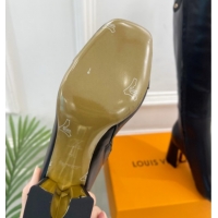 Generous Louis Vuitton Swing Heel High Boots 9cm in Calf Leather Black 1AID09 1021110