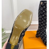 Low Cost Louis Vuitton Swing Heel High Boots 5.5cm in Monogram Denim Black 1AID09 1021114