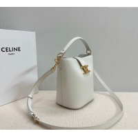 Fashion Discount Celine Small Bucket Bag Louise in Smooth Calfskin 119173 White 2025