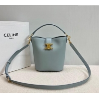 Low Cost Celine Small Bucket Bag Louise in Smooth Calfskin 119173 Ice Blue 2025