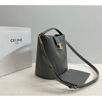 Spot Bulk Celine Medium Louise Bucket bag in Smooth Calfskin 116613 Grey 2025