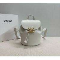 Modern Classic Celine Backpack Bonnie Bag in Smooth Calfskin 118703 White 2025