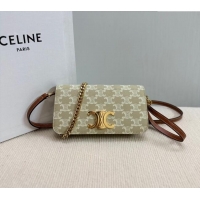 Best Price Celine Multipochette Mini Bag in Triomphe Canvas and Calfskin 10L972 Beige 2025