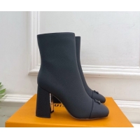 Top Design Louis Vuitton Swing Heel Ankle Boots 9cm in Matte Leather All Black 1AID092 1021129