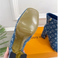 Unique Style Louis Vuitton Swing Heel Ankle Boots 9cm in Monogram Denim Blue 1AID092 1021131