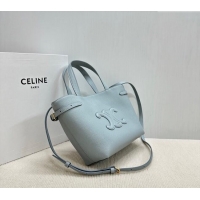 Best Price Celine Mini Cabas Anais Cuir Triomphe Tote Bag in Grained Calfskin 118613 Glacier Blue 2025