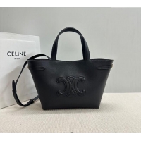 Market Sells Celine Mini Cabas Anais Cuir Triomphe Tote Bag in Grained Calfskin 118613 Black 2025