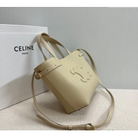 Best Price Celine Mini Cabas Anais Cuir Triomphe Tote Bag in Grained Calfskin 118613 Light Apricot 2025