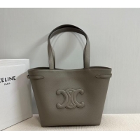 Most Popular Celine Small Cabas Anais Cuir Triomphe Tote Bag in Grained Calfskin 118233 Dark Grey 2025