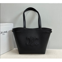 Top Design Celine Small Cabas Anais Cuir Triomphe Tote Bag in Grained Calfskin 118233 Black 2025
