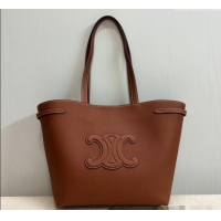 Affordable Price Celine Medium Cabas Anais Cuir Triomphe Tote Bag in Grained Calfskin 116853 Tan Brown 2025