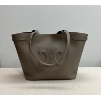 Big Discount Celine Medium Cabas Anais Cuir Triomphe Tote Bag in Grained Calfskin 116853 Dark Grey 2025