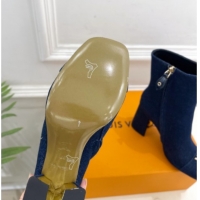 Good Product Louis Vuitton Swing Heel Ankle Boots 9cm in Navy Blue Denim 1AID092 1021133