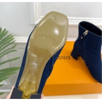 Grade Louis Vuitton Swing Heel Ankle Boots 5.5cm in Navy Blue Denim 1AID092 1021137